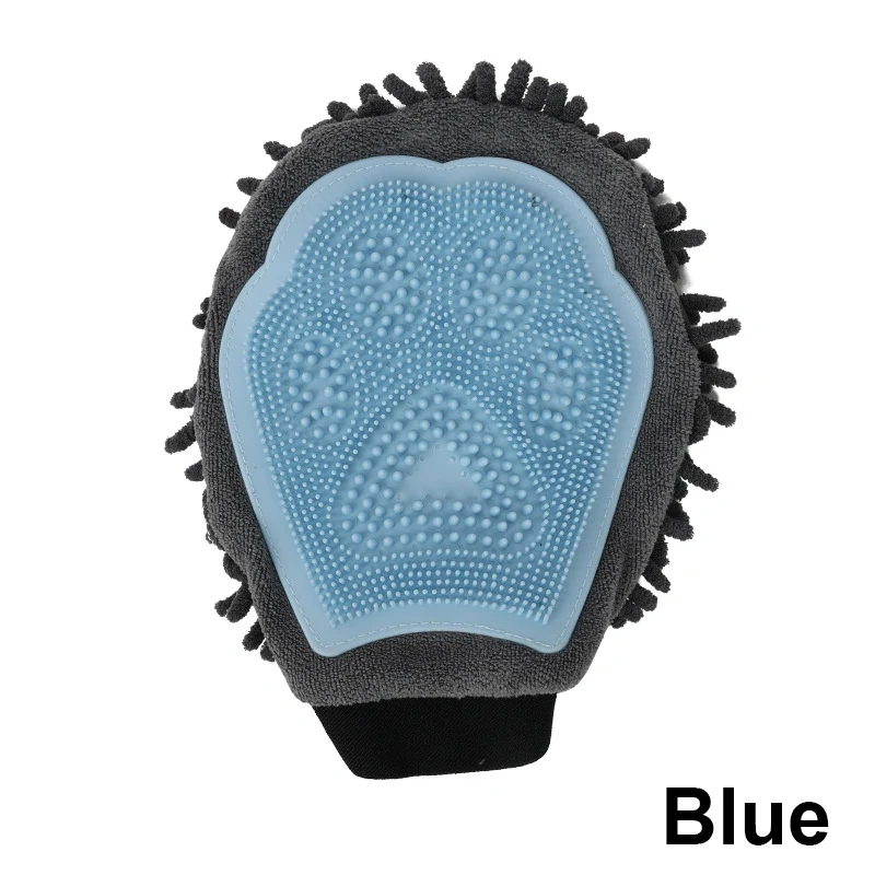 1PC Pet Grooming Gloves Double-Sided Gloves Cleaning Massage Dog Washing Bath Fast Absorb Water Hair Removes Glove
