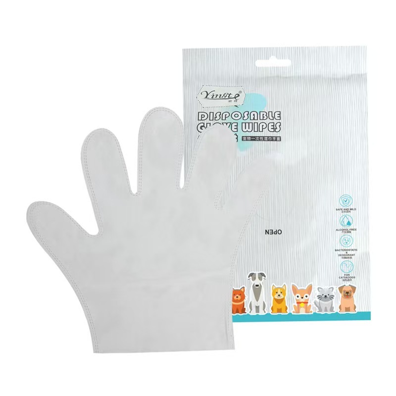6pcs Pet Body Wipes No Rinse Cleaning Gloves