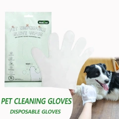 6pcs Pet Body Wipes No Rinse Cleaning Gloves Cat and Dog Grooming Mild Deodorizing Wipes Special Cleaning and Beauty Supplies