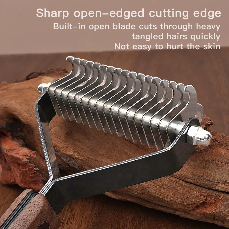 Factory Wholesale Custom Logo Single Double Sided Black Walnut Cat Fur Kont Rake Comb Pet Dog Dematting Grooming Comb