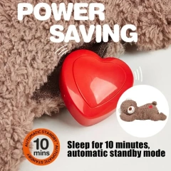 30*15cm Heartbeat Puppy Toy Plush Bear Soothing Toy Stuffed Animal Dog Sleep Aid Calming Fuzzy Bear Dolls For Anxiety Relief