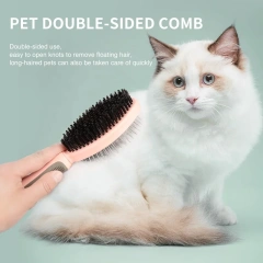 Factory Wholesale Custom Logo Double Sided Plastic Cat Massage Hair Brush Dog Pet Pin Grooming Brush