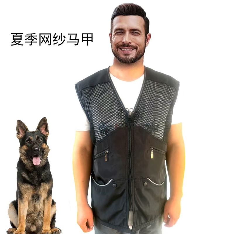 Breathable Dog Trainer Mesh Vest with 6 Large Pocket Accessories Anti Scratch Clothing Comfortable Versatile