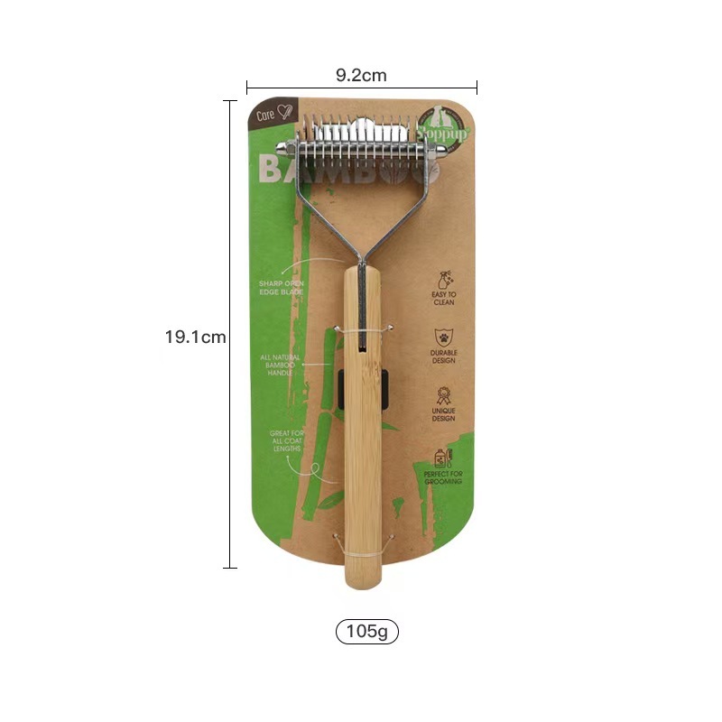 Single Double Sided Black Walnut Cat  Comb