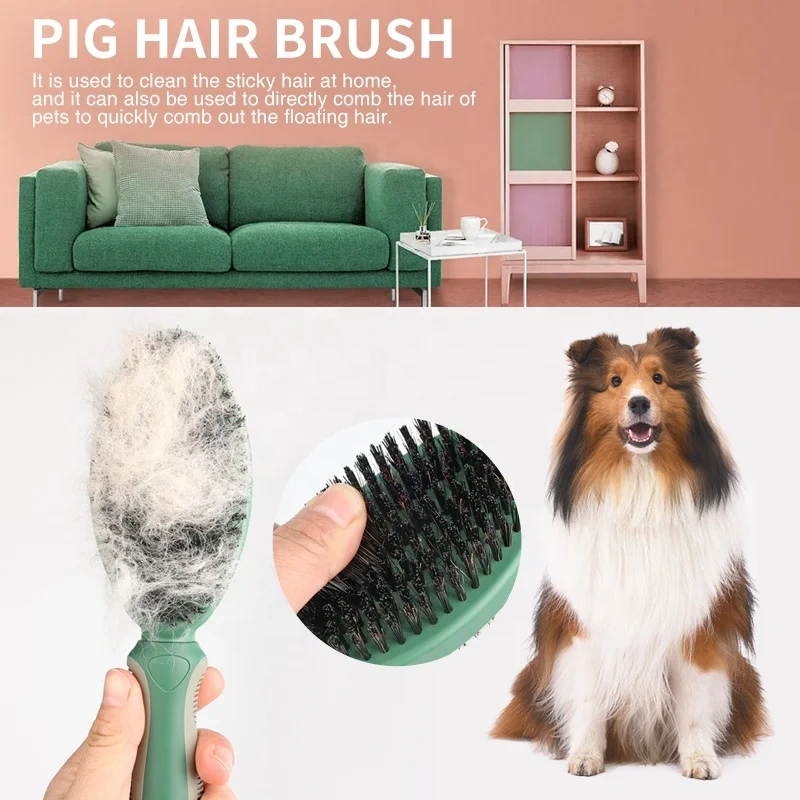 Factory Wholesale Custom Logo Double Sided Plastic Cat Massage Hair Brush Dog Pet Pin Grooming Brush