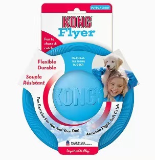 Durable Kong Dog Toys Safer Healthy Activity Kong Flyer Outdoor Rubber Flying Disc