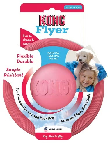 Durable Kong Dog Toys Safer Healthy Activity Kong Flyer Outdoor Rubber Flying Disc