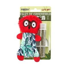 Interactive Simulation Cartoon Red Sloth Catnip Cat Toy Molar-Resistant Plush