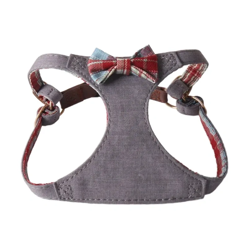 New Crystal Bow Dog Harness Set for Small and Medium Dogs Teddy Bichon Vest Double-Headed Leash Pet Supplies Puppy Accessories