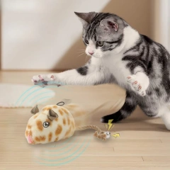 Cat Chew Plush Toy Simulated Mouse Squeaky Bell Fox Fur Bite-resistant Kitten Toy Interactive Training Cat Toy Supplies