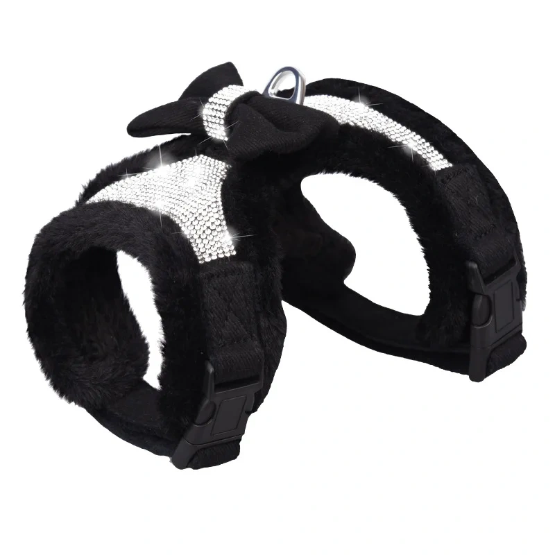 Kingtale  Cold Weather No Pull No Choke Escape Proof Warm Plush Imitation Rabbit Fur Puppy Dog harness