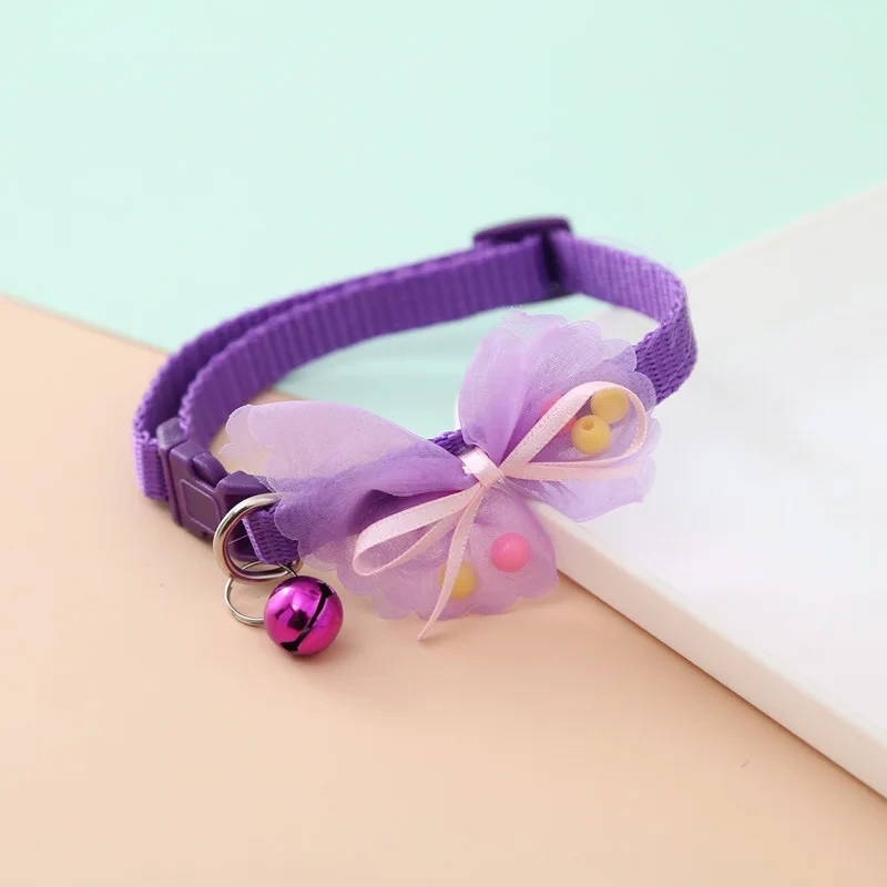 Manufacturers Sell Cute Polyester Pet Collar with Plaid Design LED Dog Collar for Cat or Dog