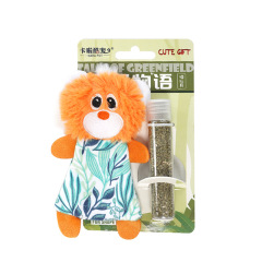 Interactive Simulation Cartoon Red Sloth Catnip Cat Toy Molar-Resistant Plush