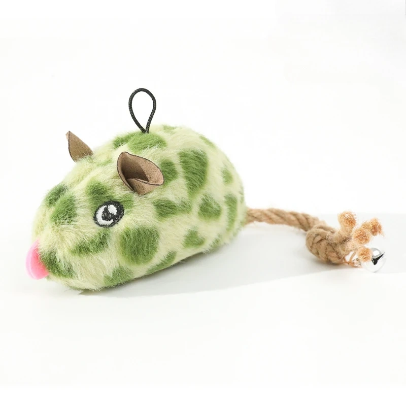 Cat Chew Plush Toy Simulated Mouse Squeaky Bell Fox Fur Bite-resistant Kitten Toy Interactive Training Cat Toy Supplies