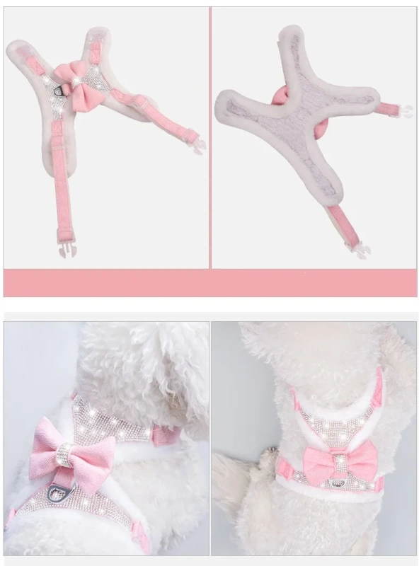 Kingtale  Cold Weather No Pull No Choke Escape Proof Warm Plush Imitation Rabbit Fur Puppy Dog harness