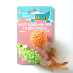 Cat Chew Plush Toy Simulated Mouse Squeaky Bell Fox Fur Bite-resistant Kitten Toy