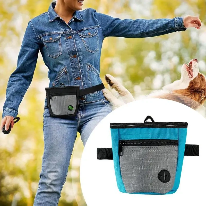 Dog Treat Pouch Magnetic Closure Puppy Training Waist Bag Puppies Goodie Treat Pouch With Waist Belt For Behavior Aids