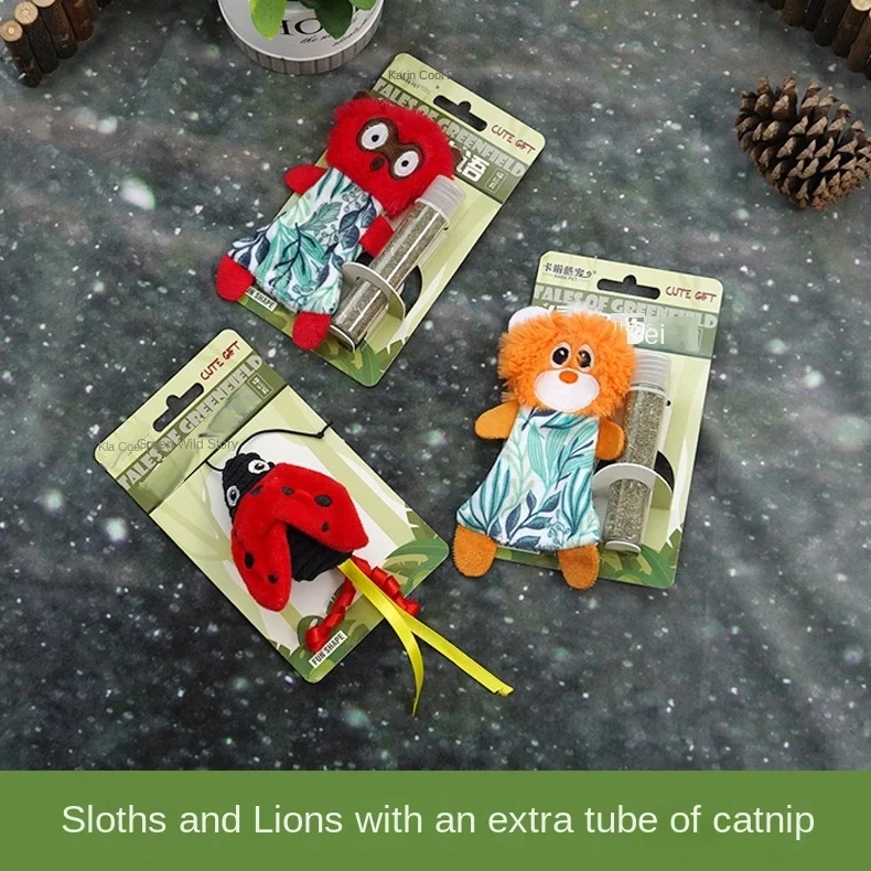 Interactive Simulation Cartoon Red Sloth Catnip Cat Toy Molar-Resistant Plush Pet Toy for Teeth Grinding Packed in Carton