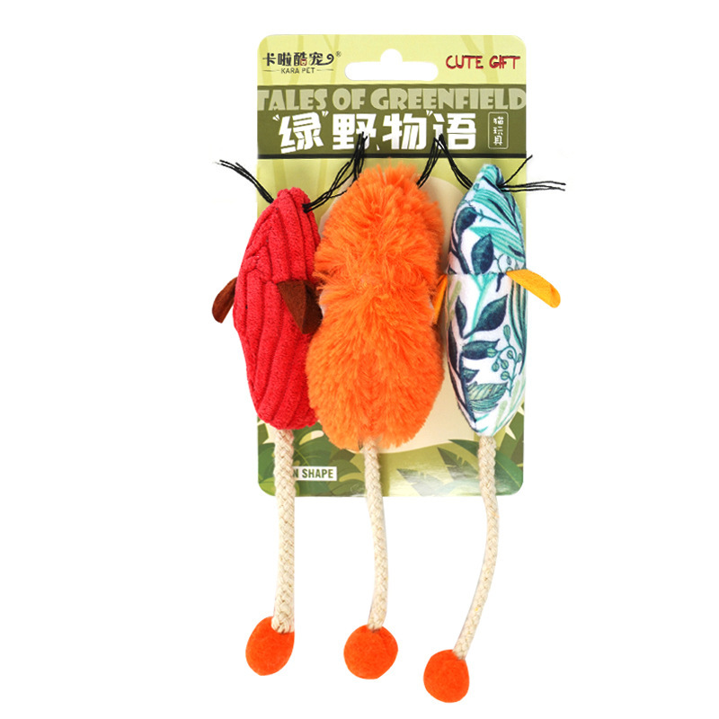 Interactive Simulation Cartoon Red Sloth Catnip Cat Toy Molar-Resistant Plush
