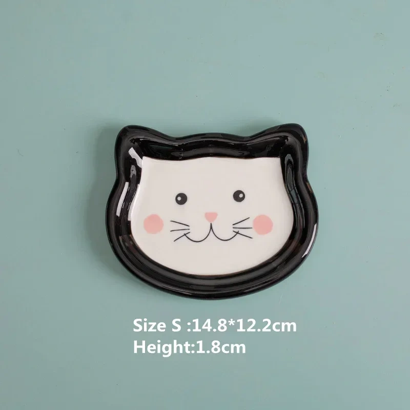 Cartoon Ceramic Pet Bowl for Cats And Dogs Cute Shape No Spill Food And Water Feeder Small Puppy Bowl Feeding Supplies