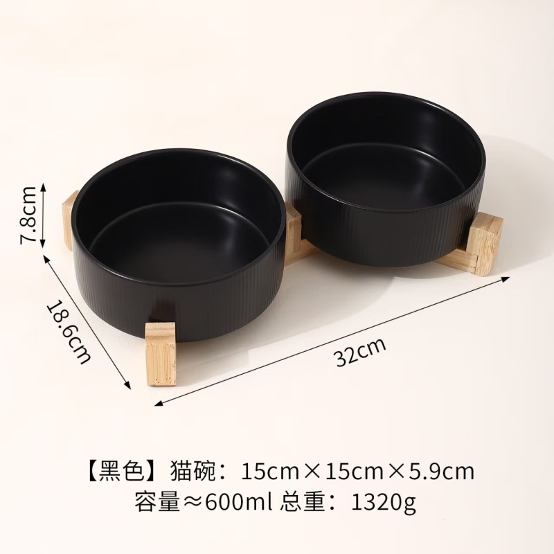 Manufacturer Ceramic Dog Cat Bowls with Diagonal Grain