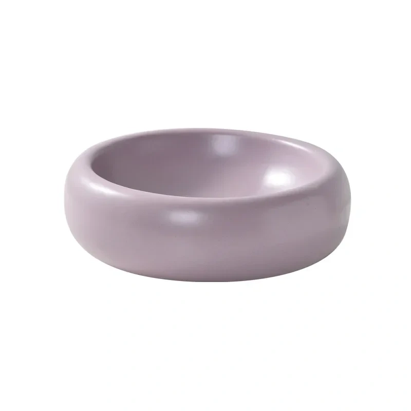 Cute Pastel Ceramic Pet Bowl for Cats and Small Dogs – 350ml Round Elevated Dish, Non-Slip, Easy to Clean, for Food and Water