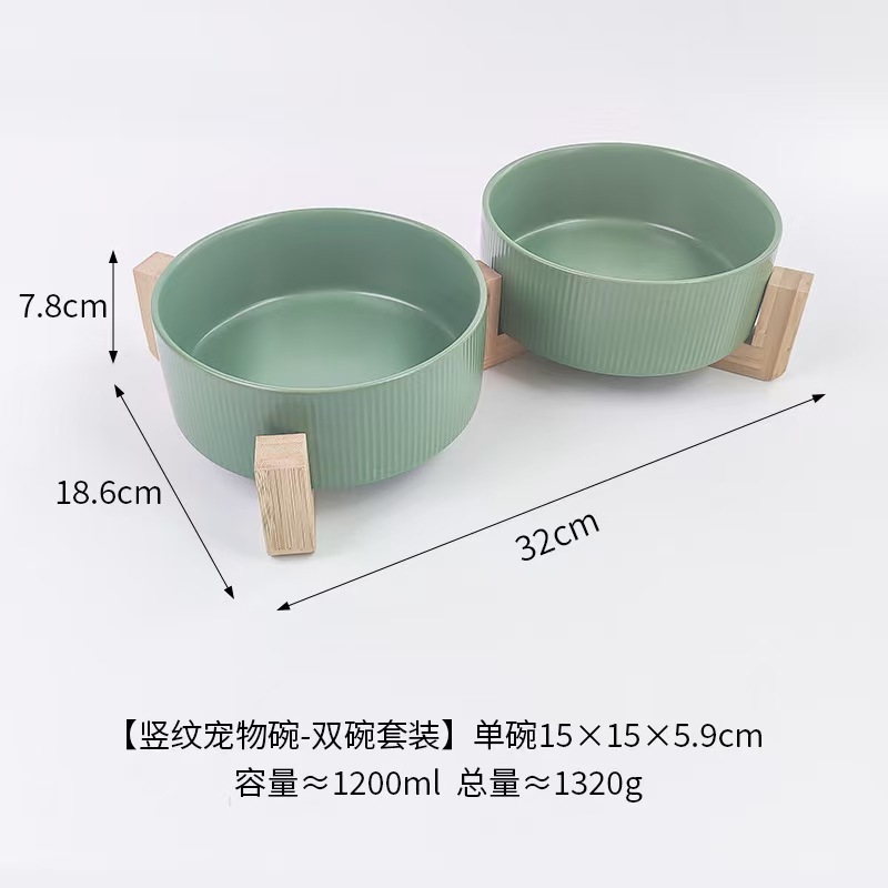 Manufacturer Ceramic Dog Cat Bowls with Diagonal Grain