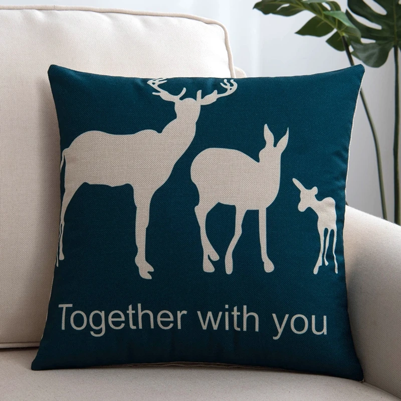 Cartoon Linen Four Season Pillow, Car Lumbar Support, Office Headboard, Large Backrest, Cotton Linen Square Waist Pad