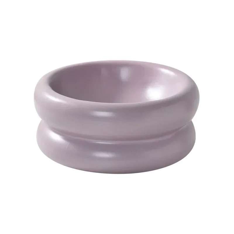 Cute Pastel Ceramic Pet Bowl for Cats and Small Dogs – 350ml Round Elevated Dish, Non-Slip, Easy to Clean, for Food and Water