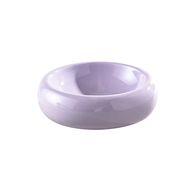 Cute Pastel Ceramic Pet Bowl for Cats and Small Dogs – 350ml Round Elevated Dish, Non-Slip, Easy to Clean, for Food and Water