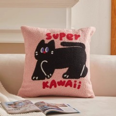 Cat Embroidered Cartoon Pillowcase