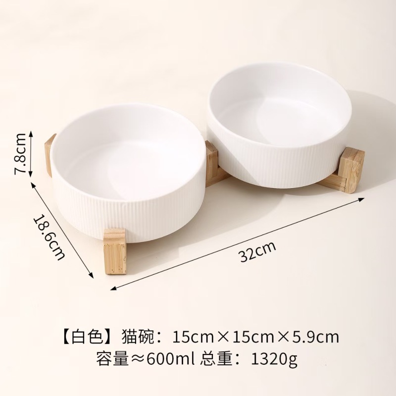 Manufacturer Ceramic Dog Cat Bowls with Diagonal Grain
