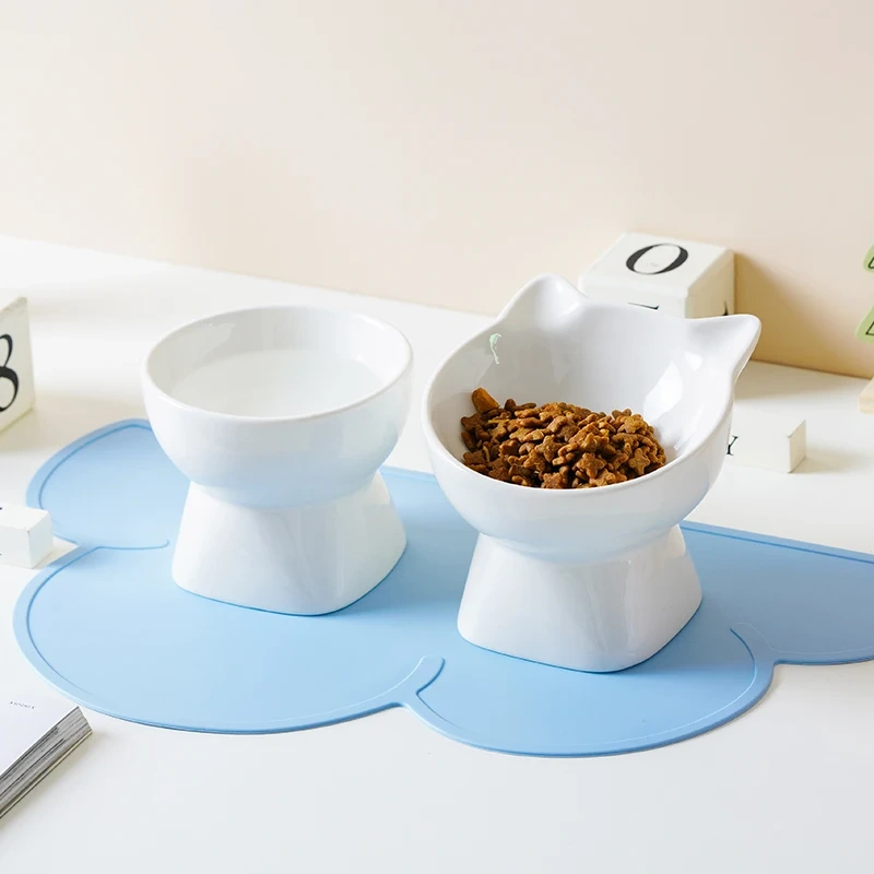 Ceramic Cat Bowl  Cervical Vertebra protection Pet Bowl Drinking Bowl Multi-color