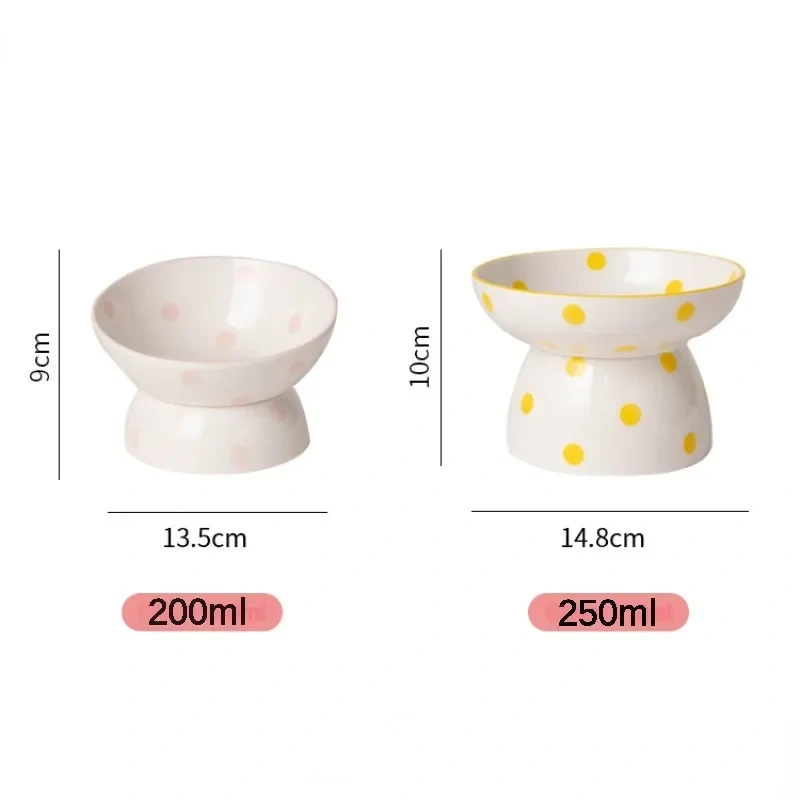 Cute Pet Bowl Cartoon Pet Feeder High-foot Single Mouth Skidproof Ceramic Dog Cat Food Bowls Pets Drinking Feeding Container