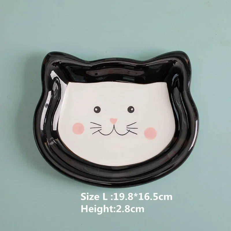 Cartoon Ceramic Pet Bowl for Cats And Dogs Cute Shape No Spill Food And Water Feeder Small Puppy Bowl Feeding Supplies