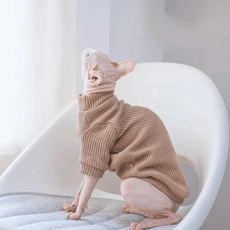 2025 Hairless Cat Autumn/Winter Sphinx German Pet Cat Elastic Fashion Comfortable Soft Sweater