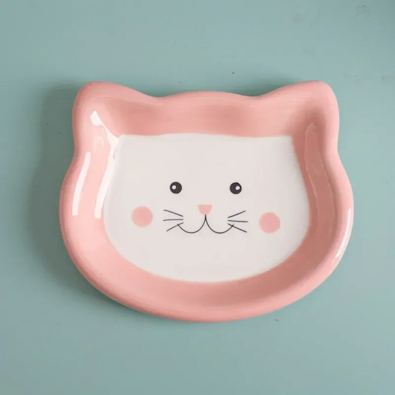 Cartoon Ceramic Pet Bowl for Cats And Dogs Cute Shape No Spill Food And Water Feeder Small Puppy Bowl Feeding Supplies
