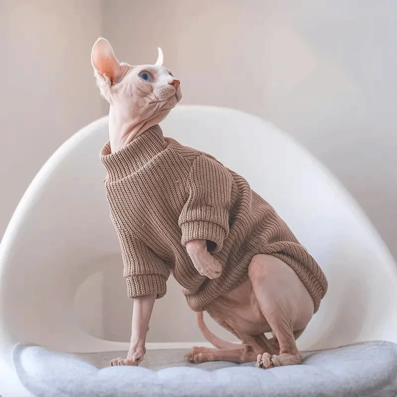 2025 Hairless Cat Autumn/Winter Sphinx German Pet Cat Elastic Fashion Comfortable Soft Sweater