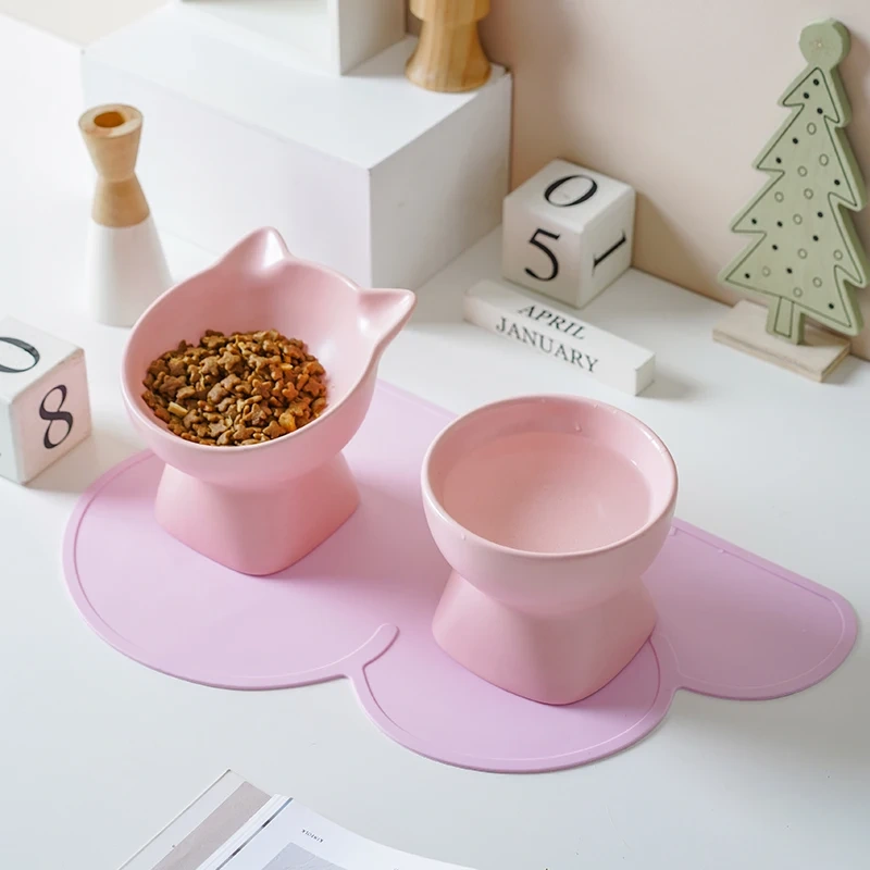 Ceramic Cat Bowl  Cervical Vertebra protection Pet Bowl Drinking Bowl Multi-color