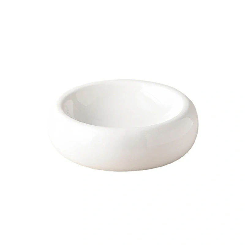 Cute Pastel Ceramic Pet Bowl for Cats and Small Dogs – 350ml Round Elevated Dish, Non-Slip, Easy to Clean, for Food and Water