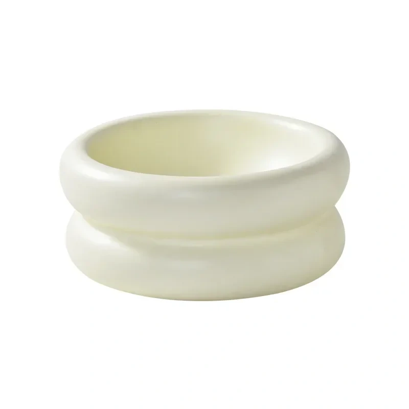 Cute Pastel Ceramic Pet Bowl for Cats and Small Dogs – 350ml Round Elevated Dish, Non-Slip, Easy to Clean, for Food and Water