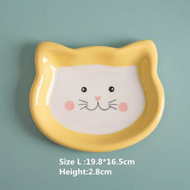 Cartoon Ceramic Pet Bowl for Cats And Dogs Cute Shape No Spill Food And Water Feeder Small Puppy Bowl Feeding Supplies