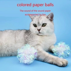 2 Pack Crinkle Balls Colorful for Cat Toy Mylar Paper Ball Dye for Kittens best sale