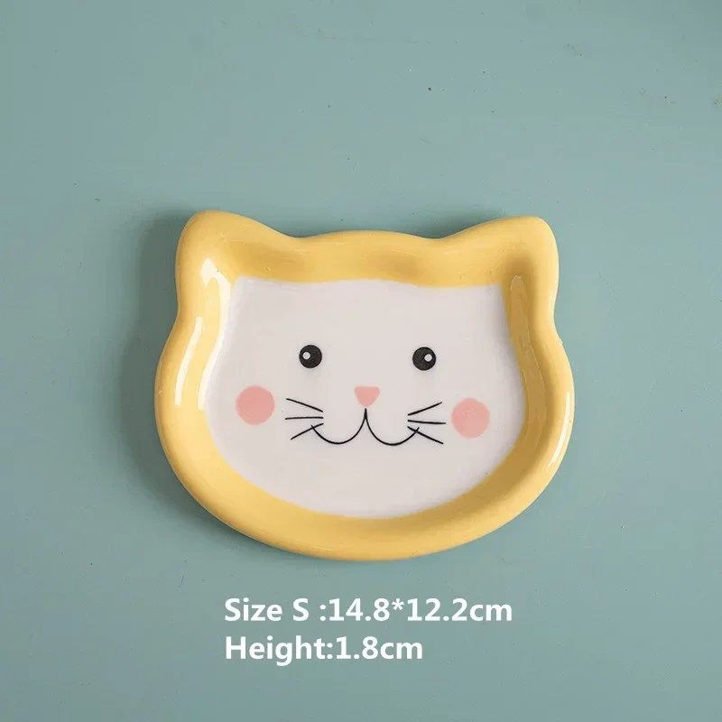 Cartoon Ceramic Pet Bowl for Cats And Dogs Cute Shape No Spill Food And Water Feeder Small Puppy Bowl Feeding Supplies