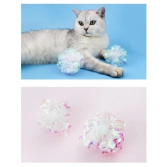 2 Pack Crinkle Balls Colorful for Cat Toy Mylar Paper Ball Dye for Kittens best sale