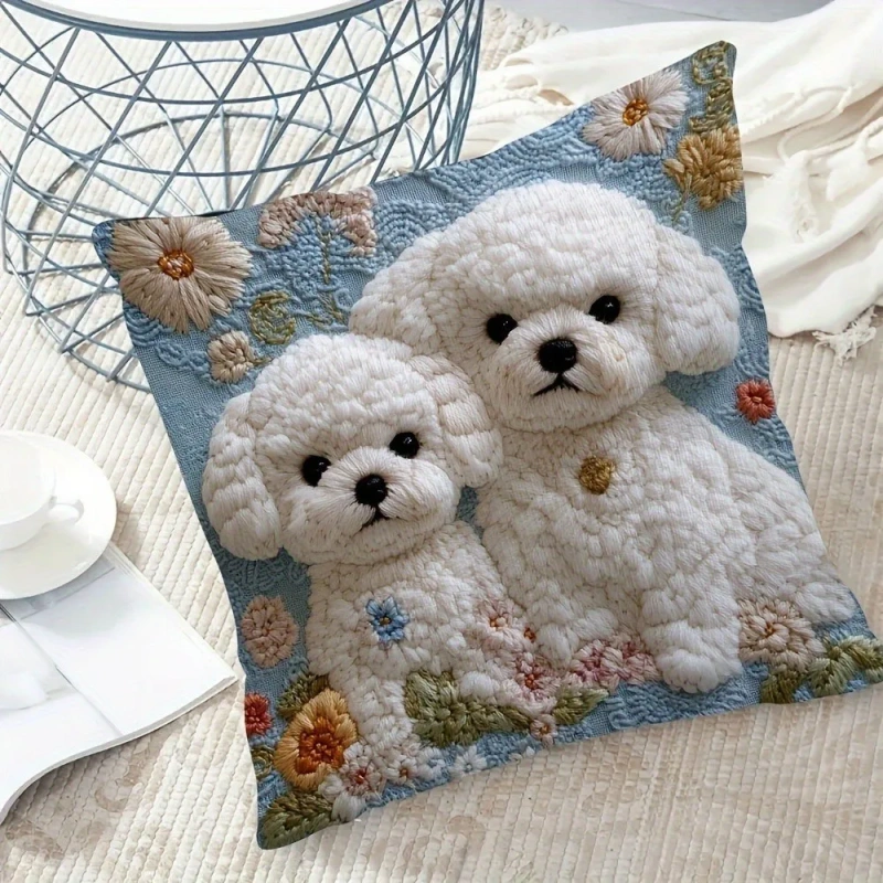 1pcs Cute Cartoon Cat Cushion Pillow Cover Simple Printed Throw Cushion Case Creative Home Sofa Decor Gift for Cat Lovers