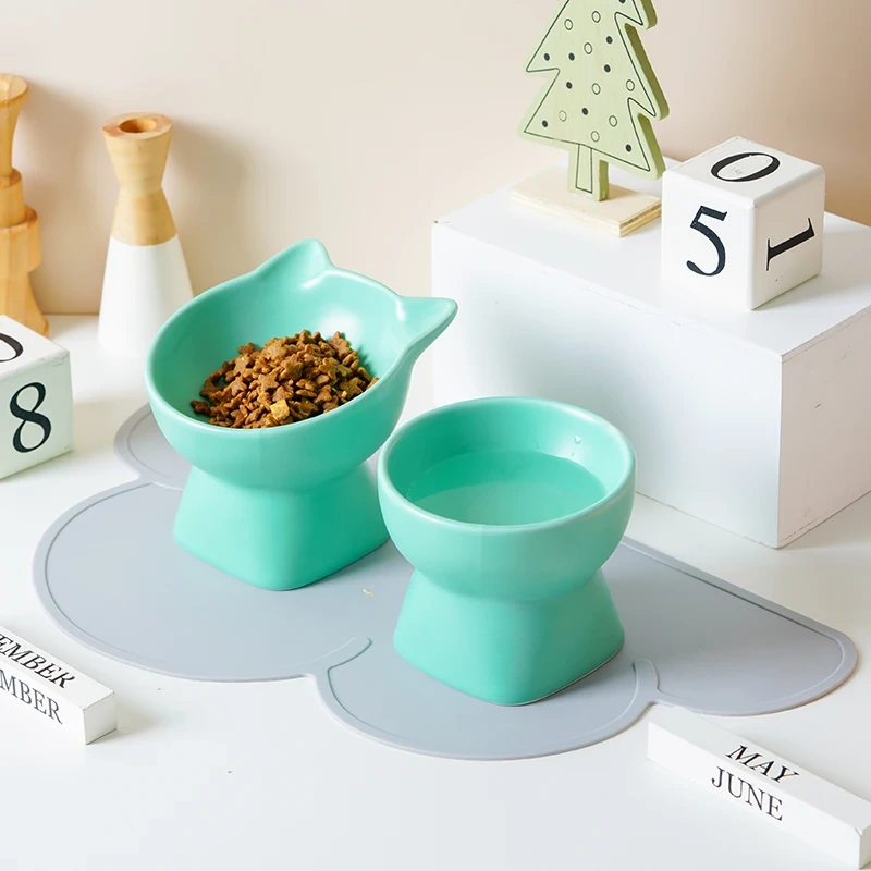 Ceramic Cat Bowl  Cervical Vertebra protection Pet Bowl Drinking Bowl Multi-color