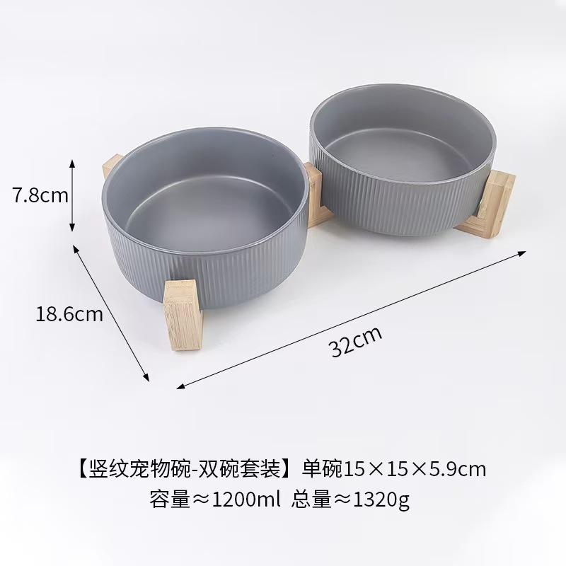 Manufacturer Ceramic Dog Cat Bowls with Diagonal Grain