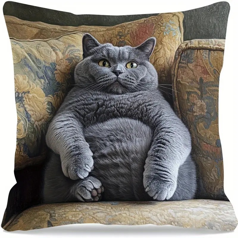 1pcs Cute Cartoon Cat Cushion Pillow Cover Simple Printed Throw Cushion Case Creative
