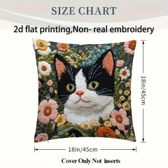 1pcs Cute Cartoon Cat Cushion Pillow Cover Simple Printed Throw Cushion Case Creative Home Sofa Decor Gift for Cat Lovers
